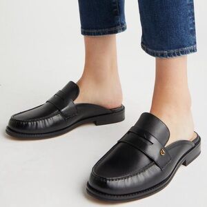 Cole Haan Pinch Penny Loafer Black Leather Mule
